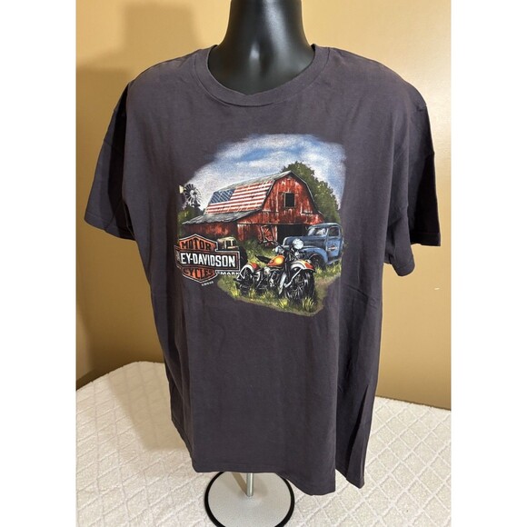 Vintage Harley Davidson USA Made Myrtle Beach SC 2 Sided Brown Tee Men’s XL - Picture 3 of 13